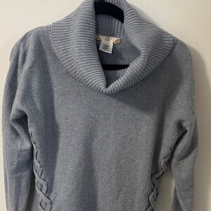 Cozy Blue-Gray Cowl Neck Sweater